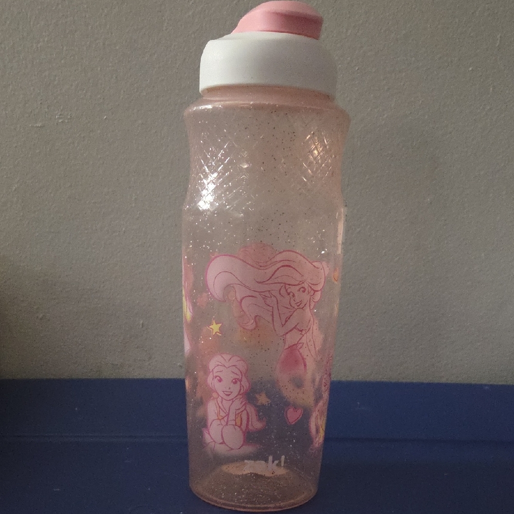 Zac Pink Glitter Princess Water Bottle